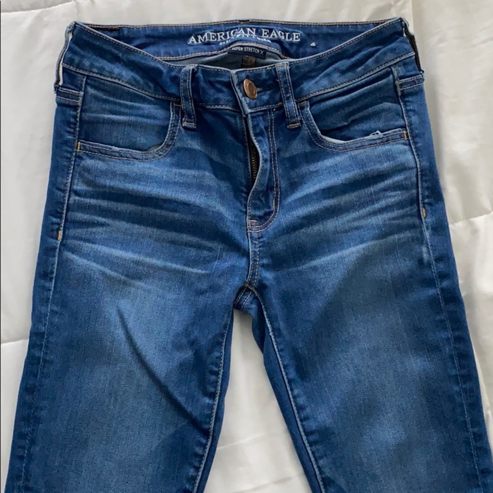dark denim american eagle skinny jeans size 4